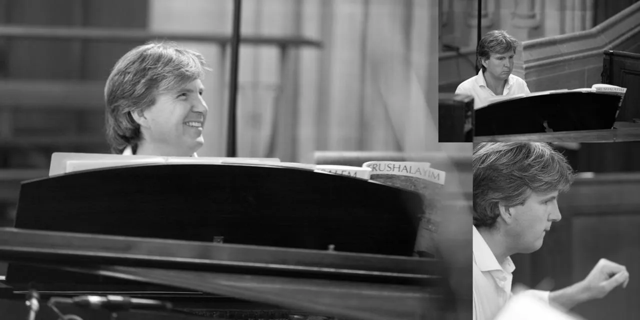 Antony Pitts playing piano in Jerusalem-Yerushalayim, 2011